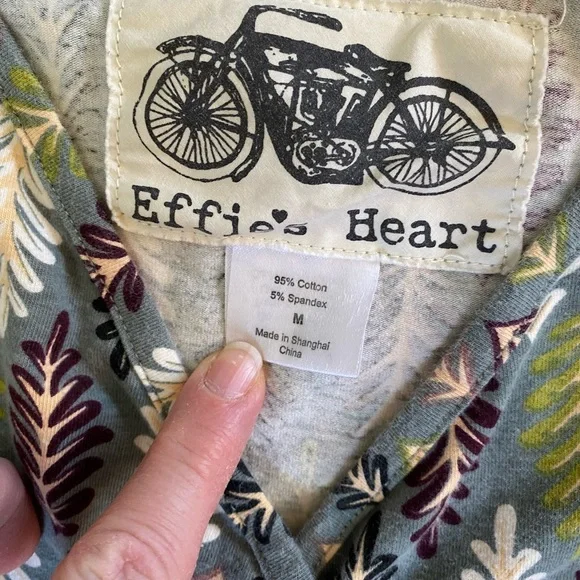 Effie’s Heart Leaf Pattern Dress M - Picture 8 of 8